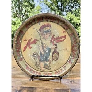 Antique 1899 McAvoy Brewing Malt Marrow Beer Advertising Tray Chicago RARE‎